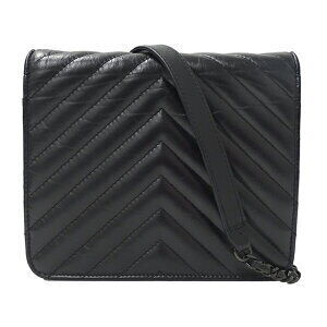 Chanel black hardware lambskin shoulder V bag stitch